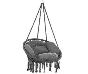 Hanging Chair Anthracite Boho Style Round