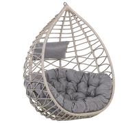 Beliani Hanging Chair Arsita Pe Rattan Grey
