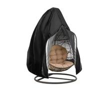 Hanging Chair Cover With Zipper Anti UV Sun Protector Outdoor Garden Swing Chair Waterproof Rattan Seat Furniture Cover(Black)