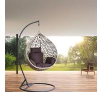 Hanging Chair S Fat0209 Grey Technorattan Swing Chair With Cushion Uv Weather Resistant Up To 130 Kg