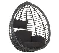 Beliani Hanging Chair Tollo Pe Rattan Black