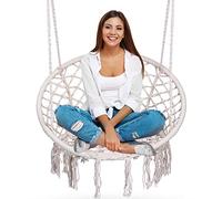 Hanging chair white garden swing BOHO with Sofotel cushion