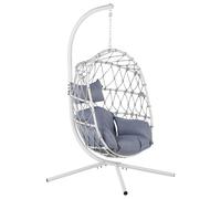 Hanging Chair with Stand ADRIA Fabric White
