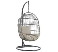 Hanging Chair with Stand ALBA PE Rattan Black