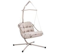 Hanging Chair with Stand ALGHERO Metal Beige