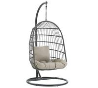 Hanging Chair with Stand ALLERA Fabric Black