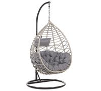 Beliani Hanging Chair With Stand Arsita Pe Rattan Grey