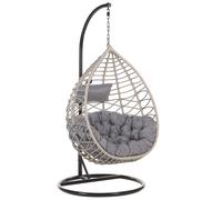 Beliani Hanging Chair With Stand Arsita Pe Rattan Grey