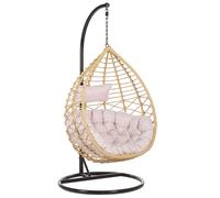 Beliani Hanging Chair With Stand Arsita Pe Rattan Natural