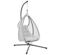 Beliani Hanging Chair with Stand Light Grey AVEGNO, Grey
