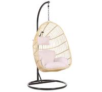 Beliani Hanging Chair With Stand Casoli Pe Rattan Natural