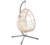 Hanging Chair with Stand MALCESINE Metal Natural