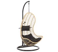 Beliani Hanging Chair With Stand Pineto Pe Rattan Natural