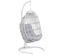 Beliani Hanging Chair With Stand Sesia Light Grey