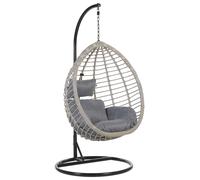 Hanging Chair with Stand TOLLO PE Rattan Grey