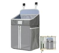 Hanging Changing Table Organizer, Storage Diaper Stacker, Large Capacity Nursery Organizer with Multiple Compartments, for Toys Diaper Nappies Towels Clothes, 16.93x10.24x7.09 Inch, Grey