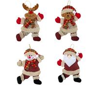 Hanging Cheer Unique Decorative Pieces Featuring a Cuddly Father Christmas & Frosty Companion (A+B+C+D)