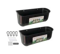 Hanging Chicken Feeder - 2PCS PP | Poultry Feeder | Fence Hanging Chicken Duck Goose Feeding Set | Coop Feeding For Farm Yard Poultry Coop Garden Livestock Sheep Deer Use