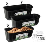 Hanging Chicken Feeder 3 Pack Duck Feeder Feed Trough 8 Quart Capacity Water Trough Easy to Clean Plastic Livestock for Poultry Ducks Goats