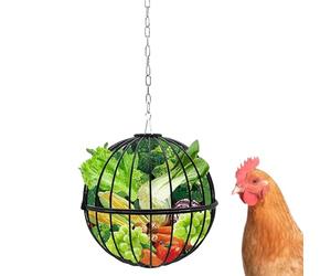 Hanging Chicken Feeder - Poultry Feeder Container, Chicken Grain Dispenser | Carbon Steel Construction, Height Adjustable Chain 50 cm, 19 cm Large Cube Design, Outdoor Cage, Agricultural Sheep