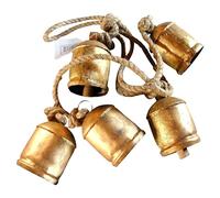 Hanging Christmas Cow Bells Decorations, Vintage Style Large Metal Bronze Cowbell, Rustic Harmony Brass Bells for Decoration, Handicrafts Shabby Chic Country Style Xmas Crafts Home Decorations (B)