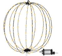 Hanging Christmas Lights Ball Decorations Outdoor 50cm 320 LEDs Warm White Plug in Lights 3D Xmas Sphere Foldable 8 Modes Timer - Indoor/Outdoor for Door Patio Room Decorations
