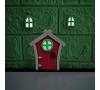 Hanging Christmas Ornaments House Miniature Home Windows and Door Mini Door Window Tree Decoration for Yard Tree Home (C, One Size)