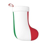 Hanging Christmas Stocking 18" Large Xmas Socks Italian flag Print Design,for Fireplace Family Holiday Decor Gift