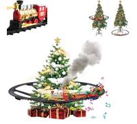 Hanging Christmas Train Set,Under The Christmas Tree Trains Toy Set, Train for C hristmas Tree with Light/Spray/Sound/Music,Indoor C hristmas Trains Decor for Families