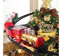 Hanging Christmas Train Set with Light/Smoke/Sound/Music, Toy Train Set Around Under The Christmas Tree, Trains Toys Gift with Santa Claus, Xmas Tree Trains for Toddlers Kids 2-4 3-5 4-8