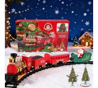 Hanging Christmas Train Toys with Smoke, Light and Sound, Around Under The Christmas Tree Train Toy Set, for Kids Ages 4-8, DIY Trains Tracks Building Kit, Classic Model Trains Gifts