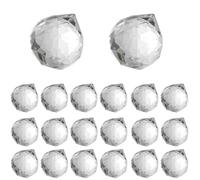 Hanging Clear Crystal Ball Prism - 20Pcs Faceted K9 Glass Suncatcher, 20mm Sun Shine Catcher with Drilled Hole, Transparent Rainbow Maker, Decorative Crystal Pendant Ball for Windows Feng Shui