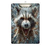 Hanging clipboard Angry Animal Raccoon 3D Pattern Acrylic Cute for Personalized clipboards for Teachers Size 9 x 12.5 Tabla para escribir