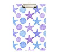 Hanging clipboard Coastal Girl Sea Shells Lavender Preppy Beach Acrylic Cute for 5th Grade Classroom Essentials for Teachers Size 9 x 12.5 Tabla para escribir con Clip