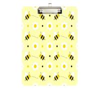 Hanging clipboard Cute Yellow Bee Daisy Pattern Hard Board for Nursing Student Trade Quest Size 9 x 12.5 Tablas para escribir