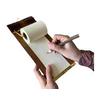 Hanging Clipboard Notebook Kit - Retro Kraft Writing Pad with Refillable Paper Rolls for Note Taking, To Do Lists, Sketching, Journaling, and Wall Decoration