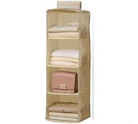 Hanging Closet Organizer, Foldable Multi-Layer Wardrobe Storage Bag with Breathable Non-Woven Fabric for Clothes and Undergarments, Space Saving Shelf with Reinforced Structure(B)