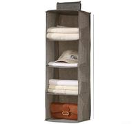 Hanging Closet Organizer, Foldable Multi-Layer Wardrobe Storage Bag with Breathable Non-Woven Fabric for Clothes and Undergarments, Space Saving Shelf with Reinforced Structure(F)