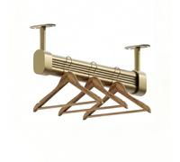 Hanging Closet Rod with End Supports and Brackets - Versatile Metal Rail for Wardrobe, Shoe Cabinet, Laundry Room, Includes Screws for Easy Installation