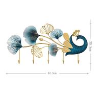 Hanging Coat Rack Modern Coat Hooks Chinese Style Behind The Door Hanging Shelves Key Simple Entrance Creative Decorative(Large)