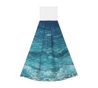 Hanging coral fleece hand towel, children's and adult bathroom and kitchen hanging hand towel, The deep blue sea super absorbent kitchen towel