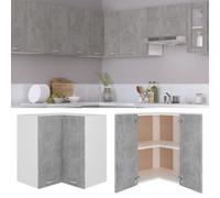 vidaXL Hanging Corner Cabinet Concrete Grey Engineered Wood Home Furniture Set