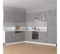 vidaXL Hanging Corner Cabinet Concrete Grey Engineered Wood Home Furniture Set
