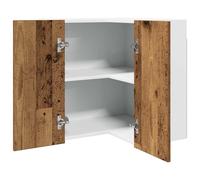 Hanging Corner Cabinet Lyon Old Wood 57x57x60 cm Engineered Wood Berkfield Home Brown One Size