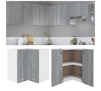 Hanging Corner Cabinet Smoked Oak 57x57x60 cm Engineered Wood