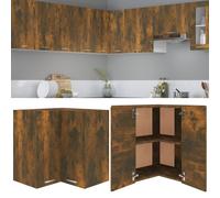 vidaXL Hanging Corner Cabinet Lyon Smoked Oak 57x57x60 cm Engineered Wood