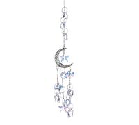 Hanging Crystal Moon Star Crystals Prisms Window for Home Garden Decor Silver Wind Spinners