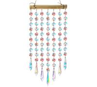 Hanging Crystal Prism Suncatcher Ornament Crystal Wind Chimes Colorful Glass Beads Chain Pendant Decorative Mobiles