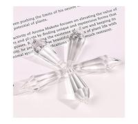 Hanging Crystals Prisms 20PCS Colorful Crystal Chandelier pendant Crystals Lamp Prisms Pendant For Chandelier Beads,beads curtain, DIY Home Hanging Decor Hangings Crystals for Decoration(White)