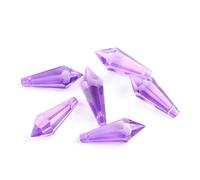 Hanging Crystals Prisms 50pcs Lilac 38MM Crystal U Drop Prism Chandelier Hanging Pendant Hangings Crystals for Decoration